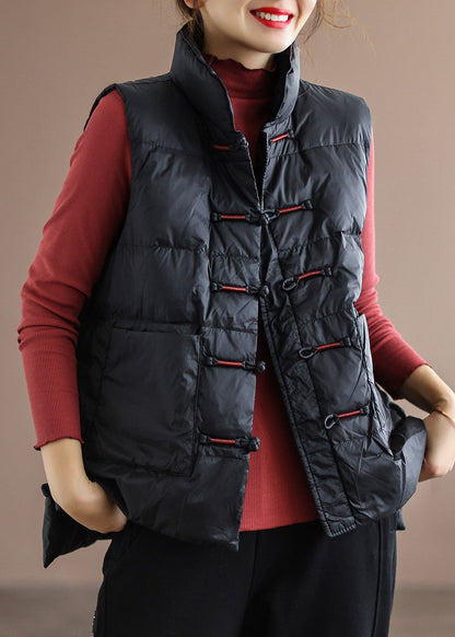 Women's Winter Puffer Cardigan with Standing Collar and Pockets