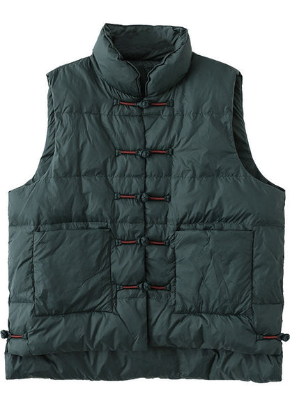 Women's Winter Puffer Cardigan with Standing Collar and Pockets