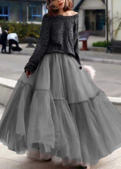 Women's Wrinkle Tulle Circle Skirt