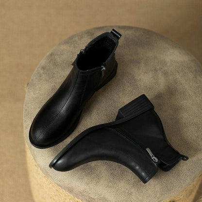 Women's Zipped Ankle Boots Modern Synthetic Leather