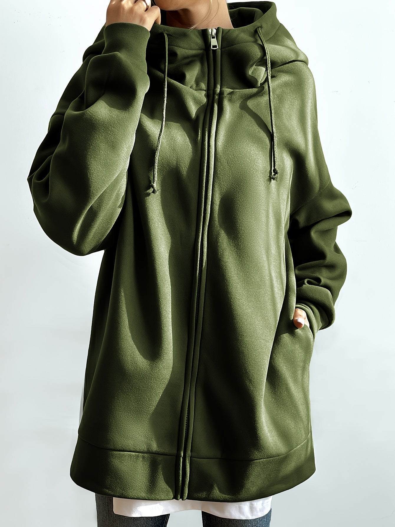 Women's Zipped Hoodie Casual Comfort Cotton Polyester