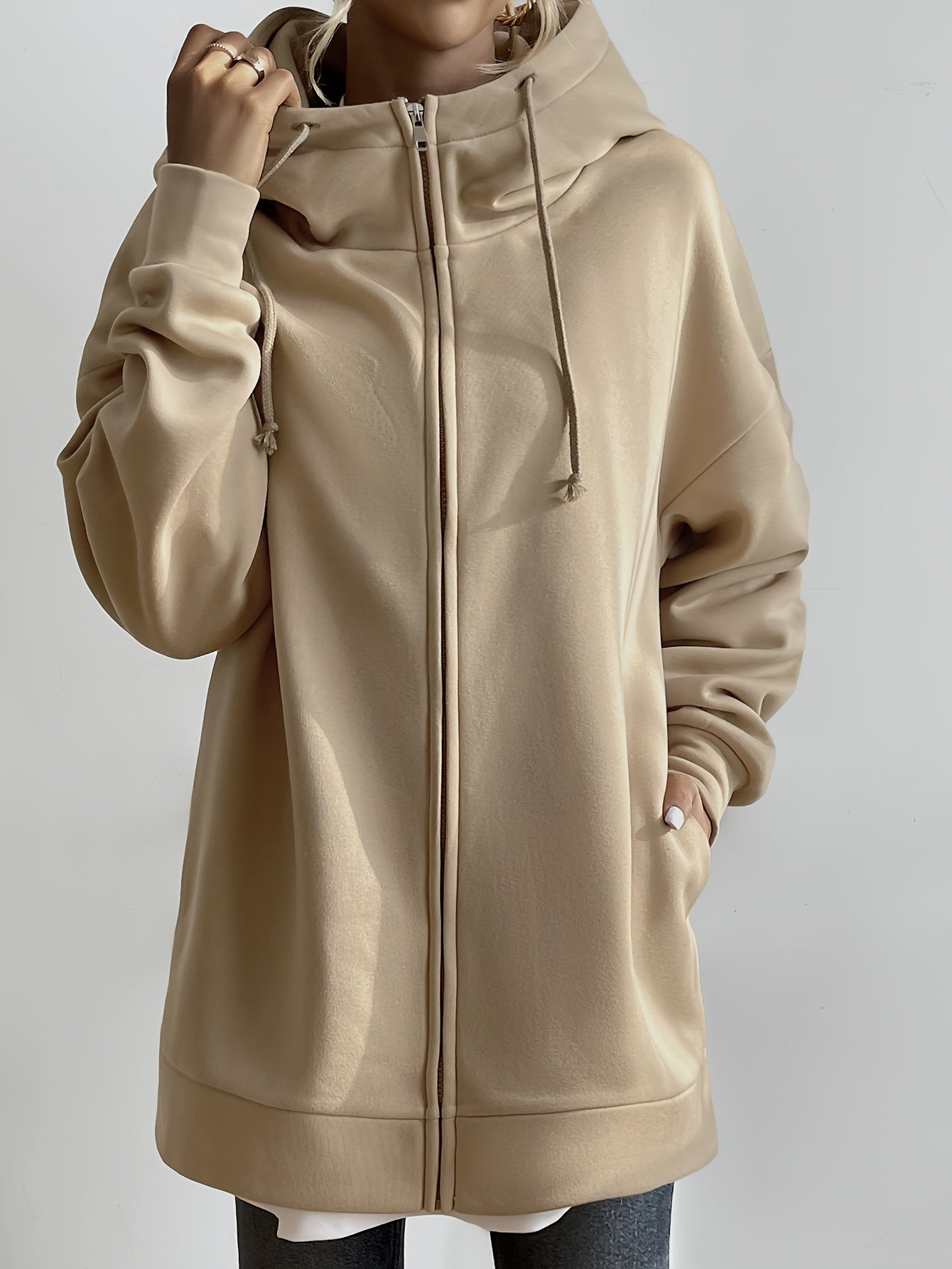 Women's Zipped Hoodie Casual Comfort Cotton Polyester