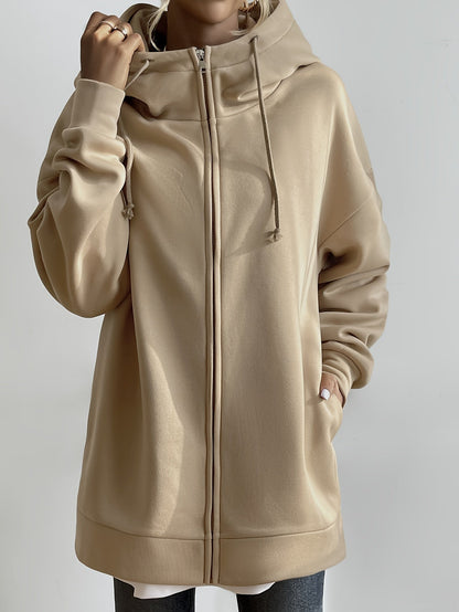 Women's Zipped Hoodie Casual Comfort Cotton Polyester