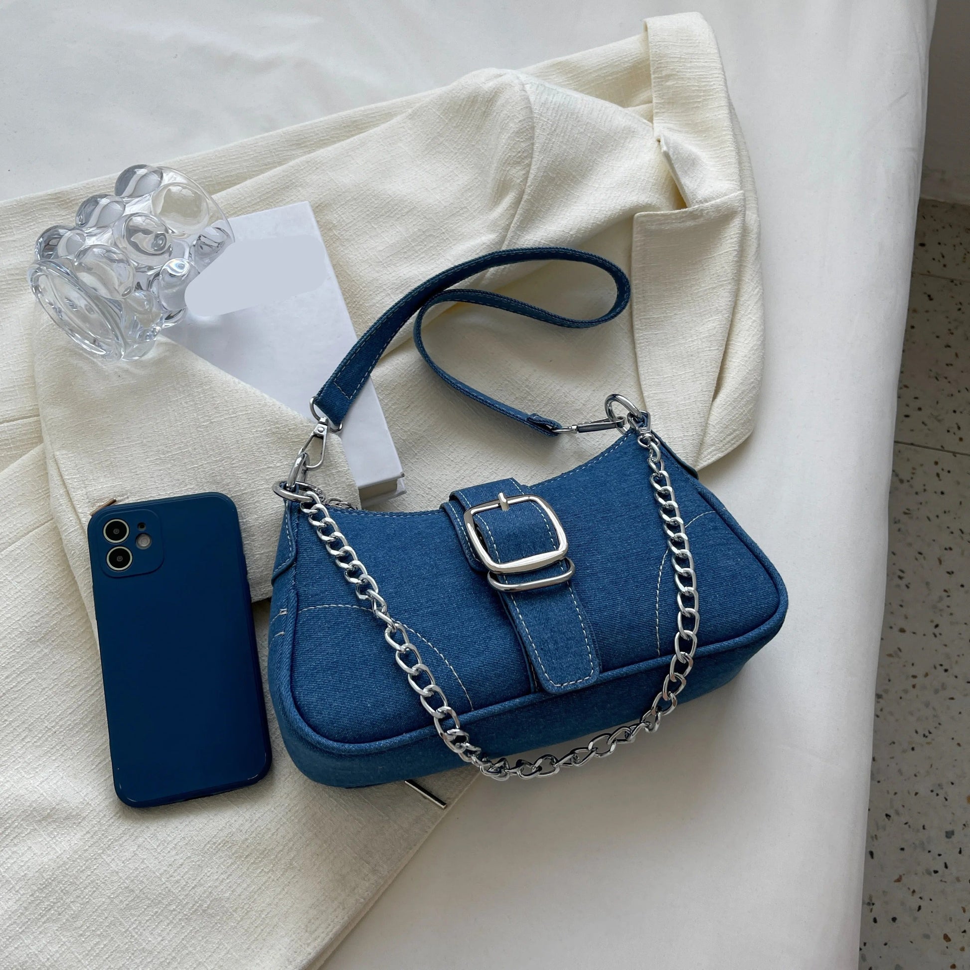 Women's denim crossbody bag