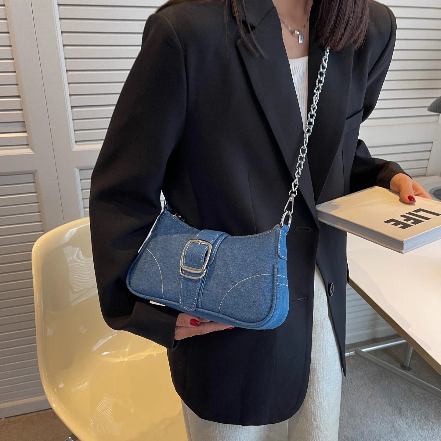Women's denim crossbody bag