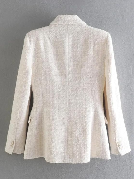 Women's double-row tweed blazer