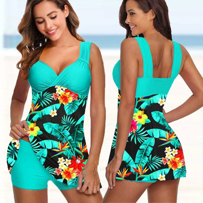 Women's floral print two-piece swimwear