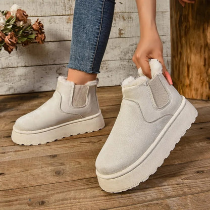 Women's fur plush ankle boots