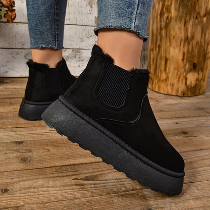 Women's fur plush ankle boots