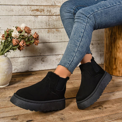 Women's fur plush ankle boots