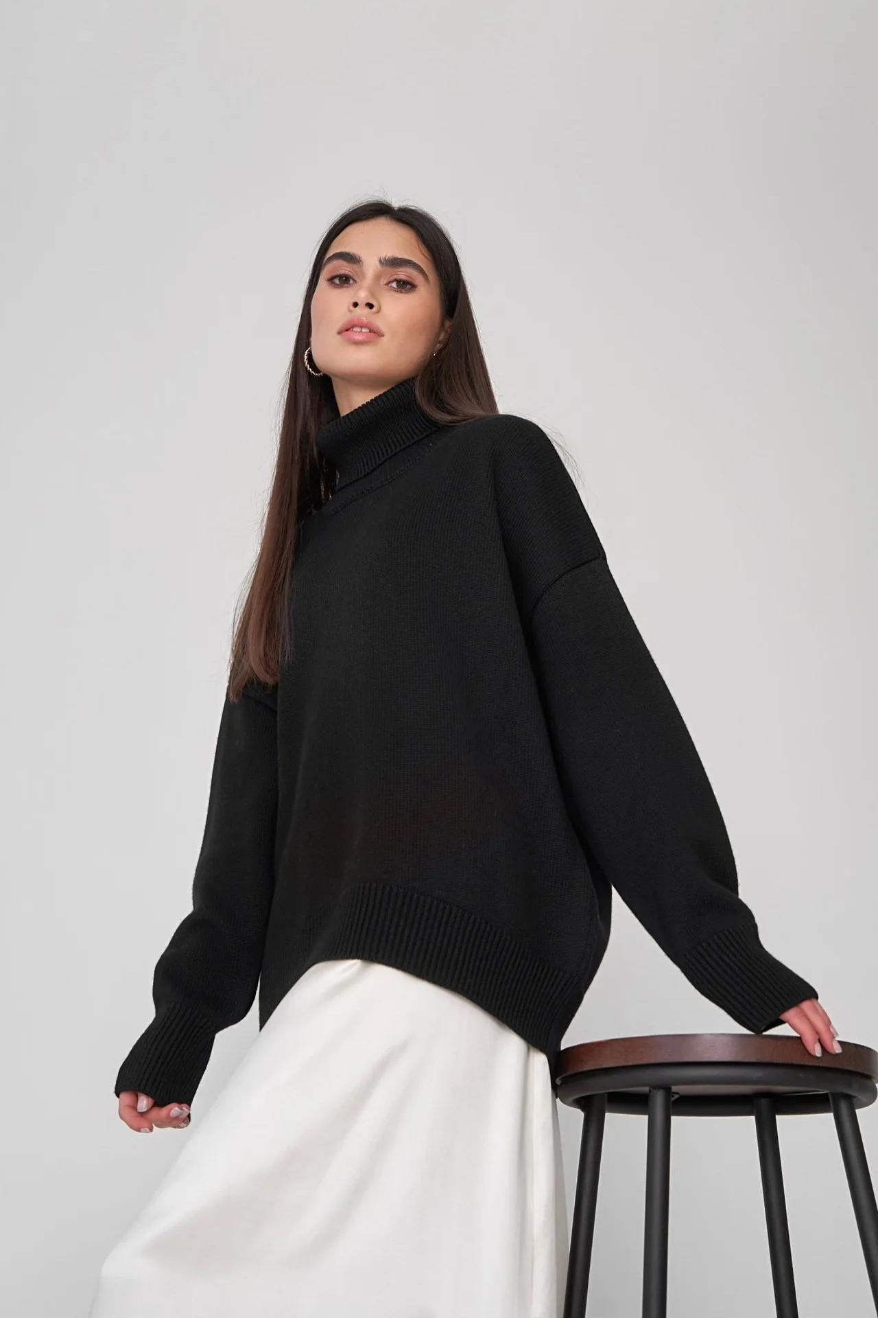 Women's high neck knitted jumper