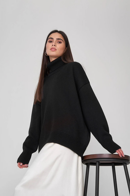 Women's high neck knitted jumper