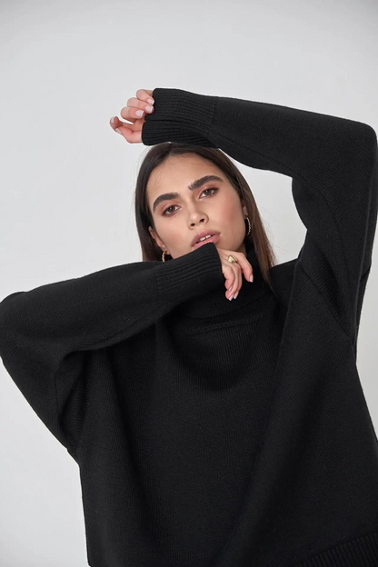 Women's high neck knitted jumper