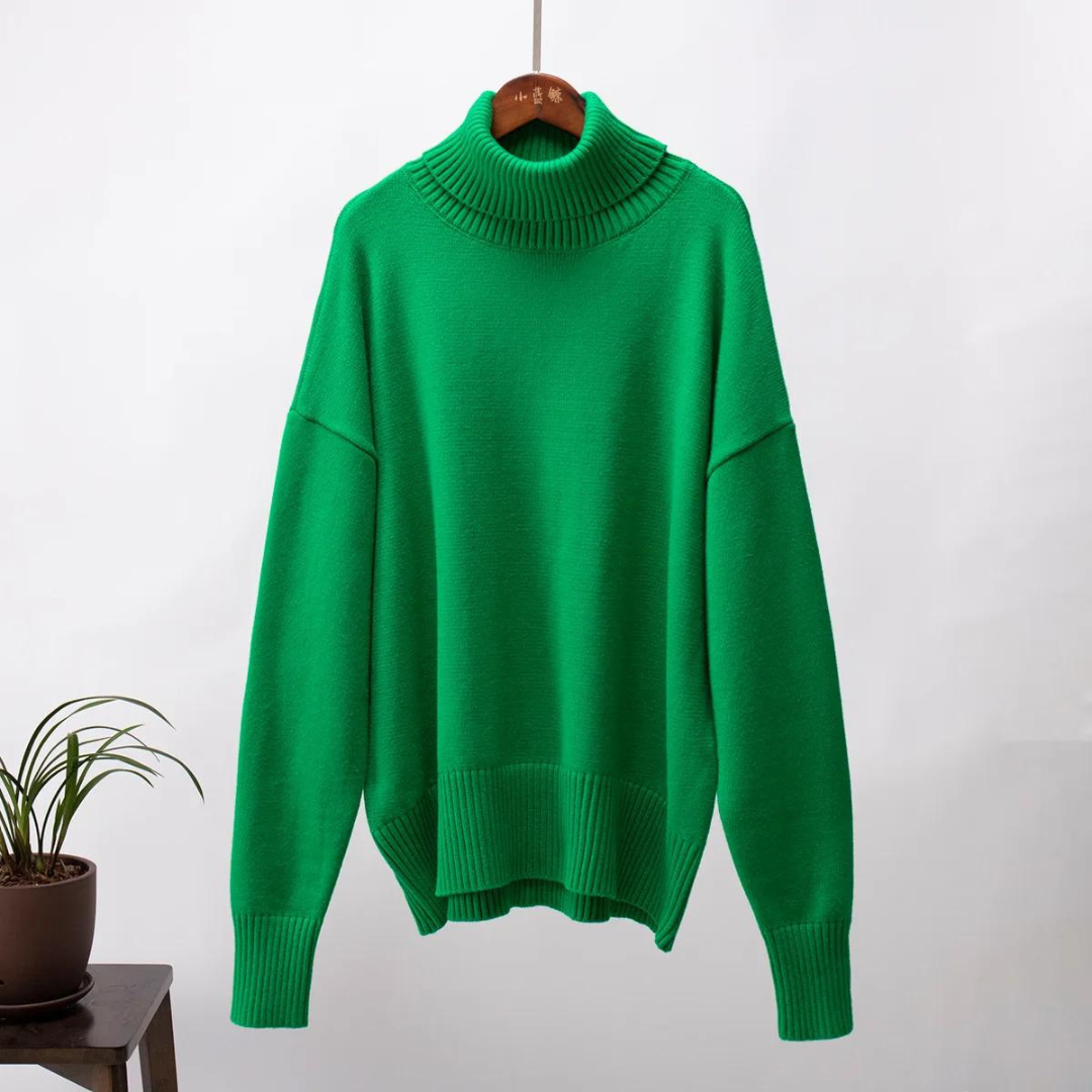 Women's high neck knitted jumper