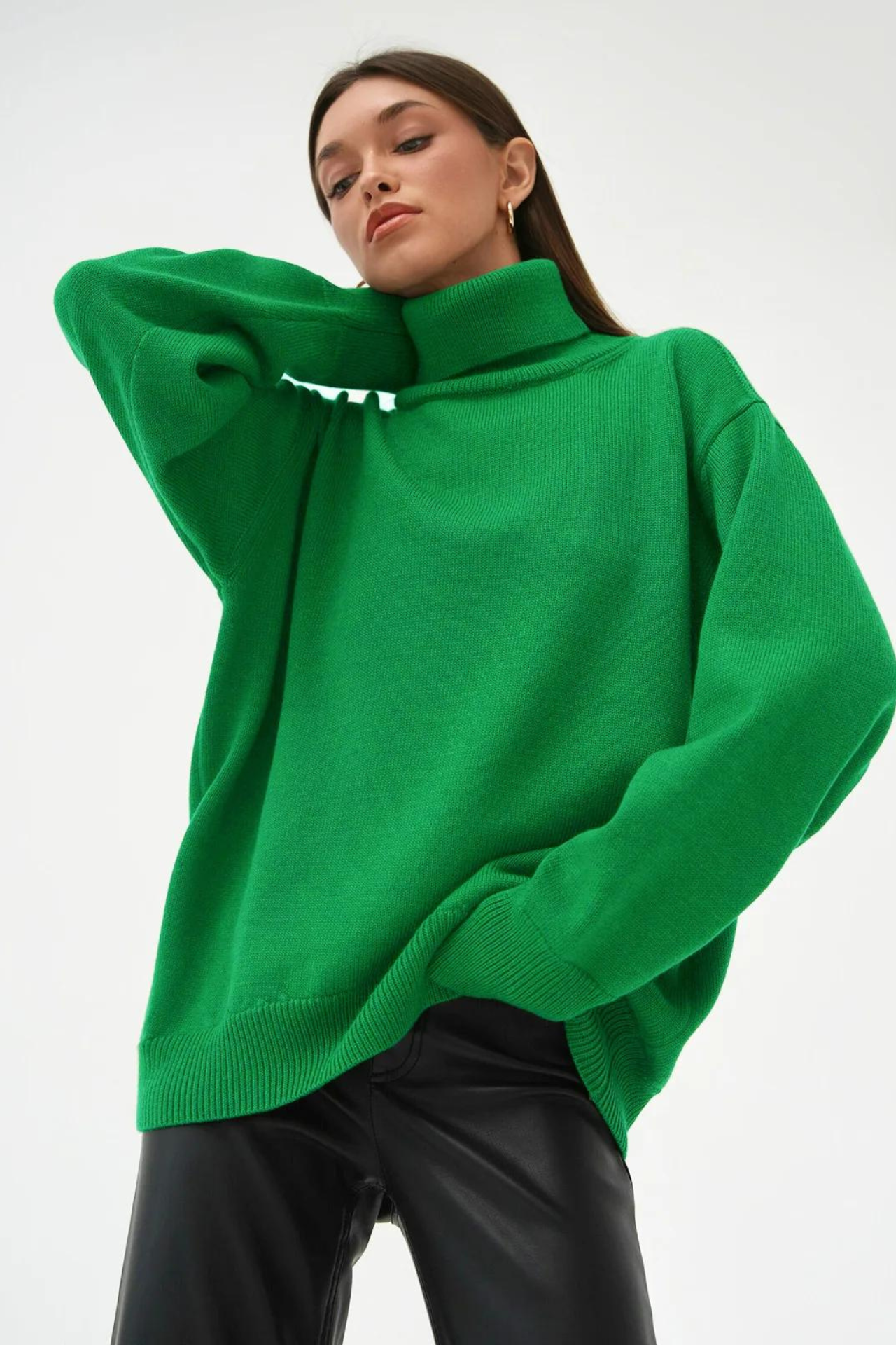 Women's high neck knitted jumper