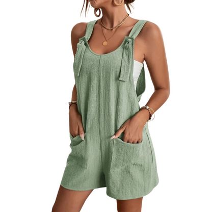 Women's high-waisted sleeveless jumpsuit