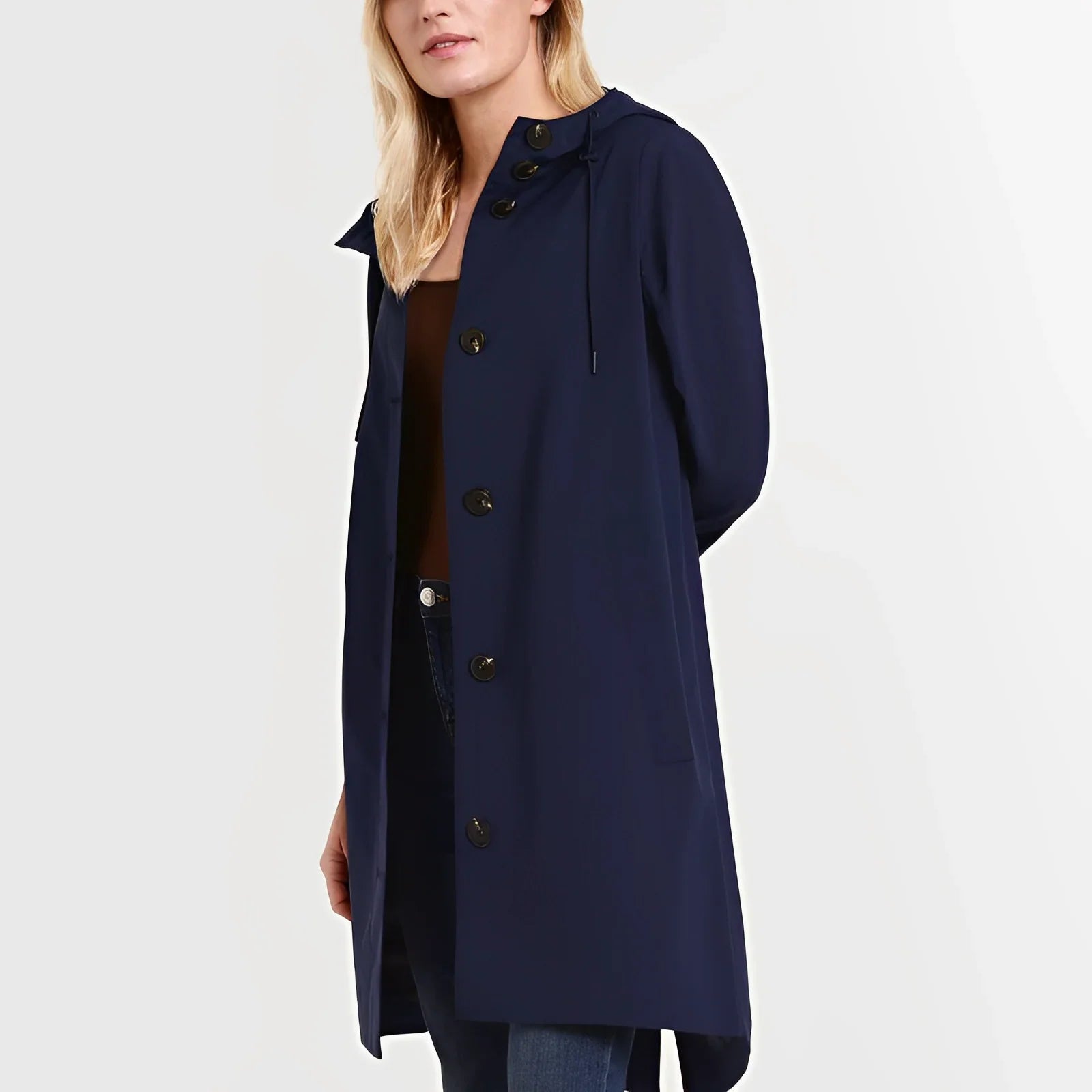 Women's hooded mackintosh with waterproof protection