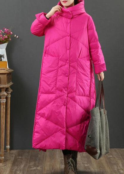 Women's hooded parka jacket with buttons