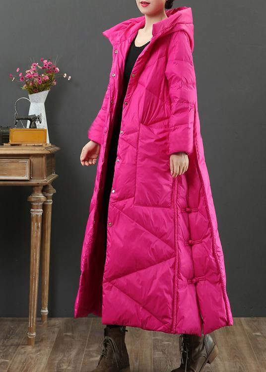 Women's hooded parka jacket with buttons