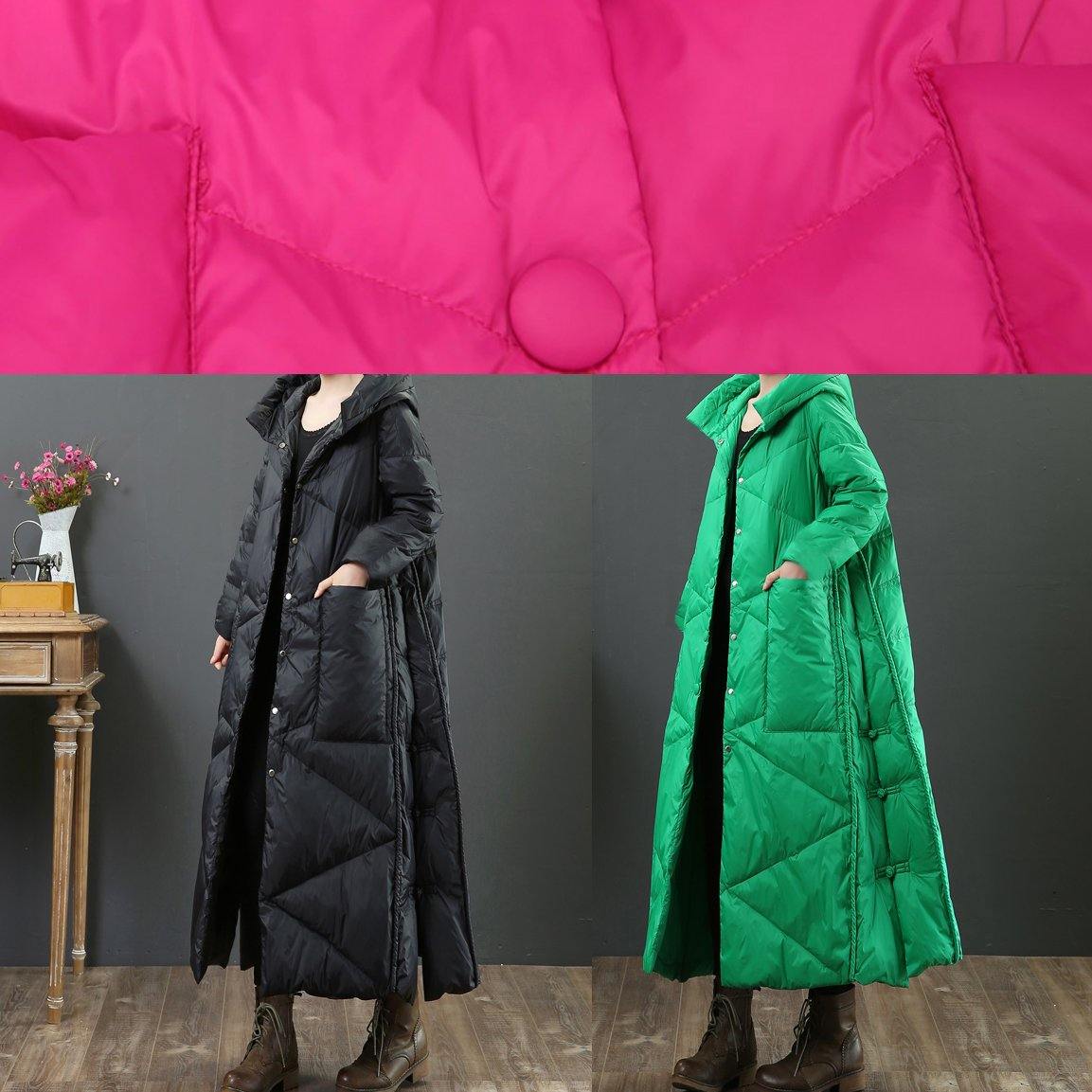 Women's hooded parka jacket with buttons