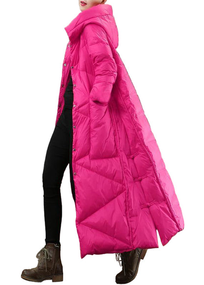 Women's hooded parka jacket with buttons