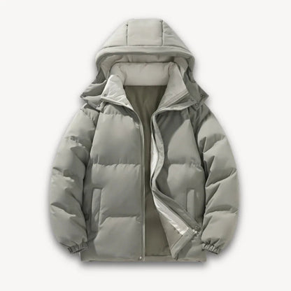 Women's hooded puffer jacket with insulation