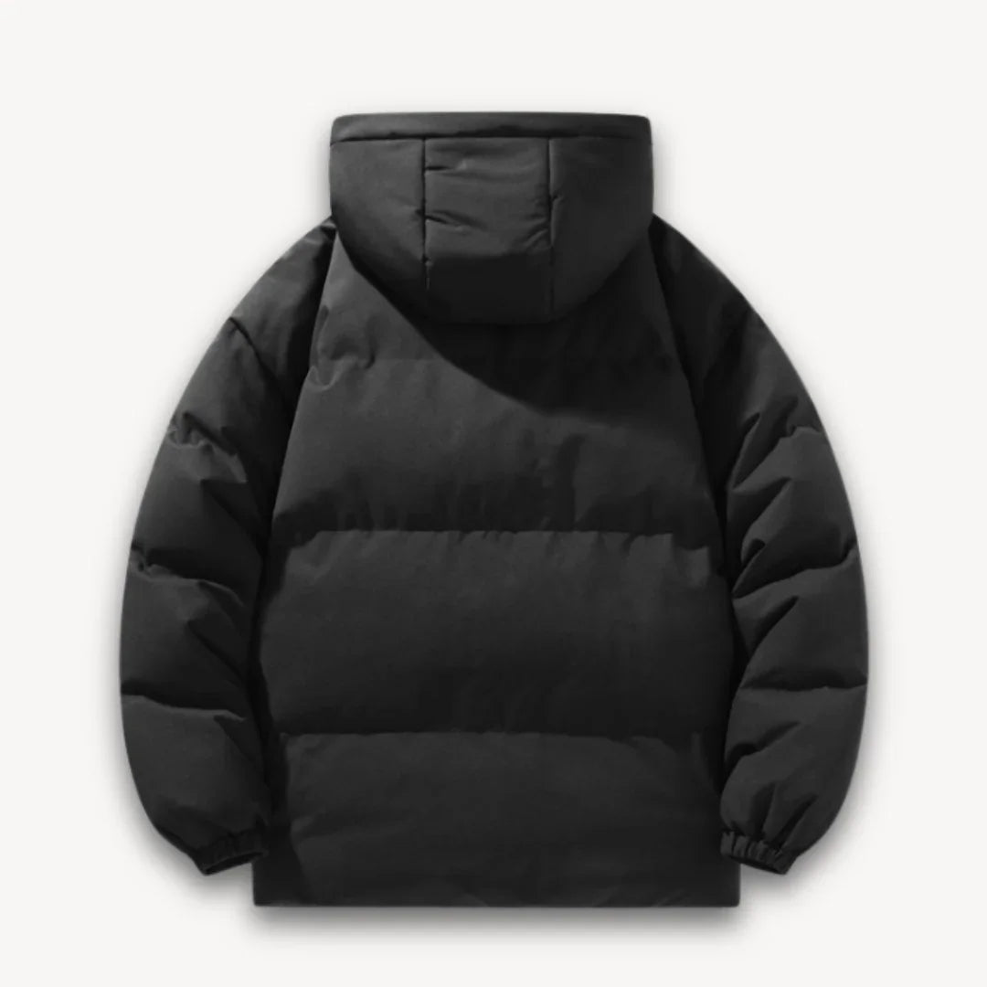 Women's hooded puffer jacket with insulation
