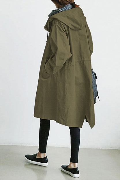 Women's hooded trench coat for rainy weather