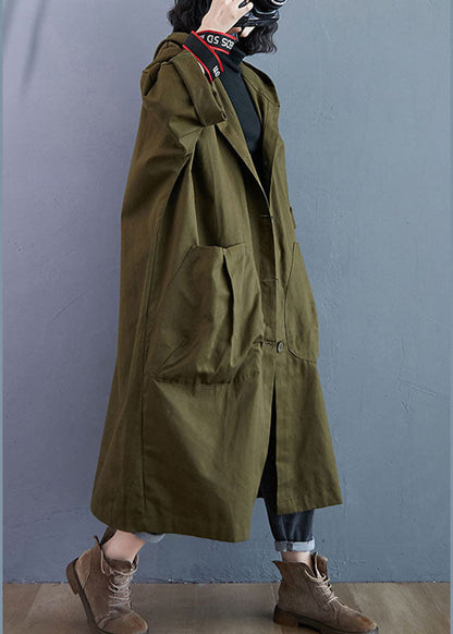 Women's hooded trench coat with buttons