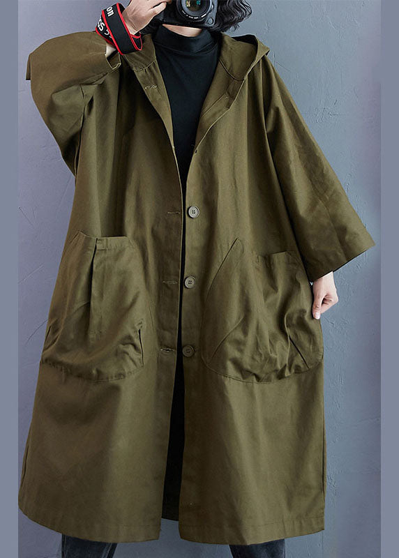 Women's hooded trench coat with buttons