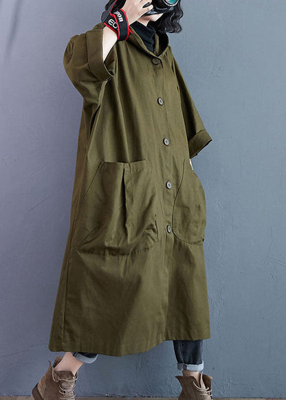 Women's hooded trench coat with buttons