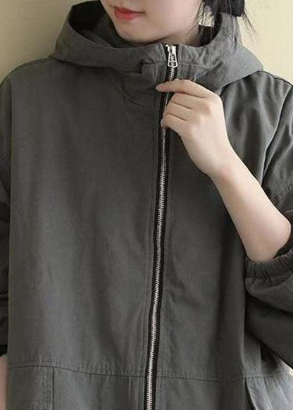 Women's hooded winter coat with drawstring