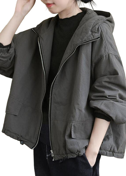 Women's hooded winter coat with drawstring