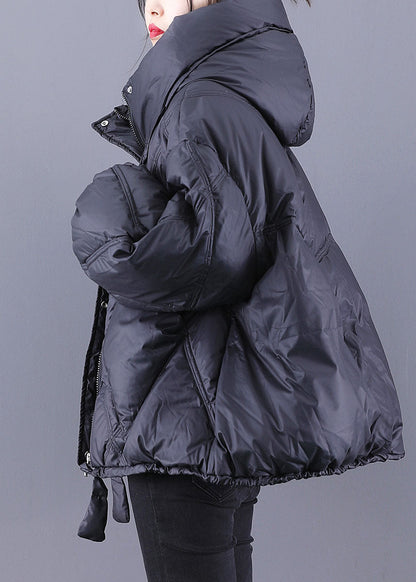Women's hooded winter coat with zip