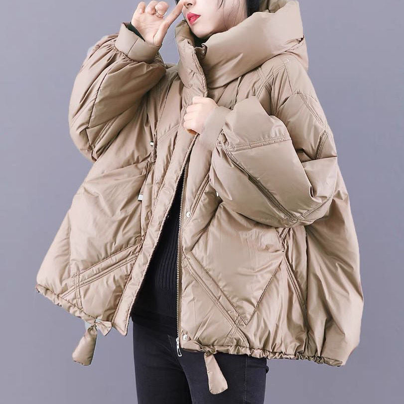 Women's hooded winter coat with zip