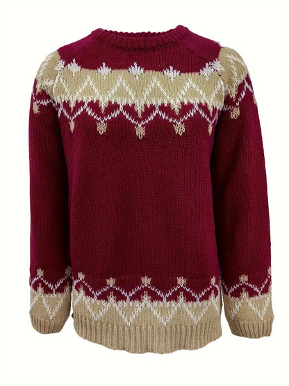 Women's jacquard-print knitted jumper