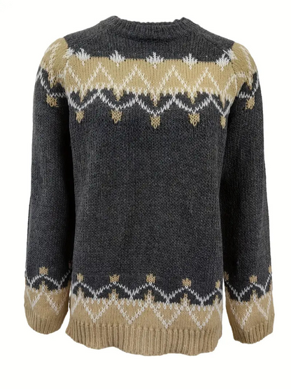Women's jacquard-print knitted jumper