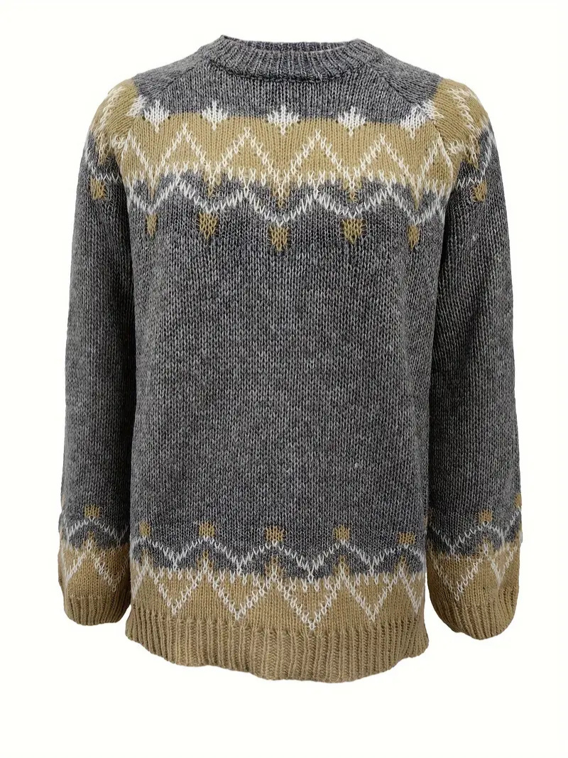 Women's jacquard-print knitted jumper