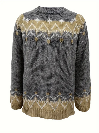 Women's jacquard-print knitted jumper