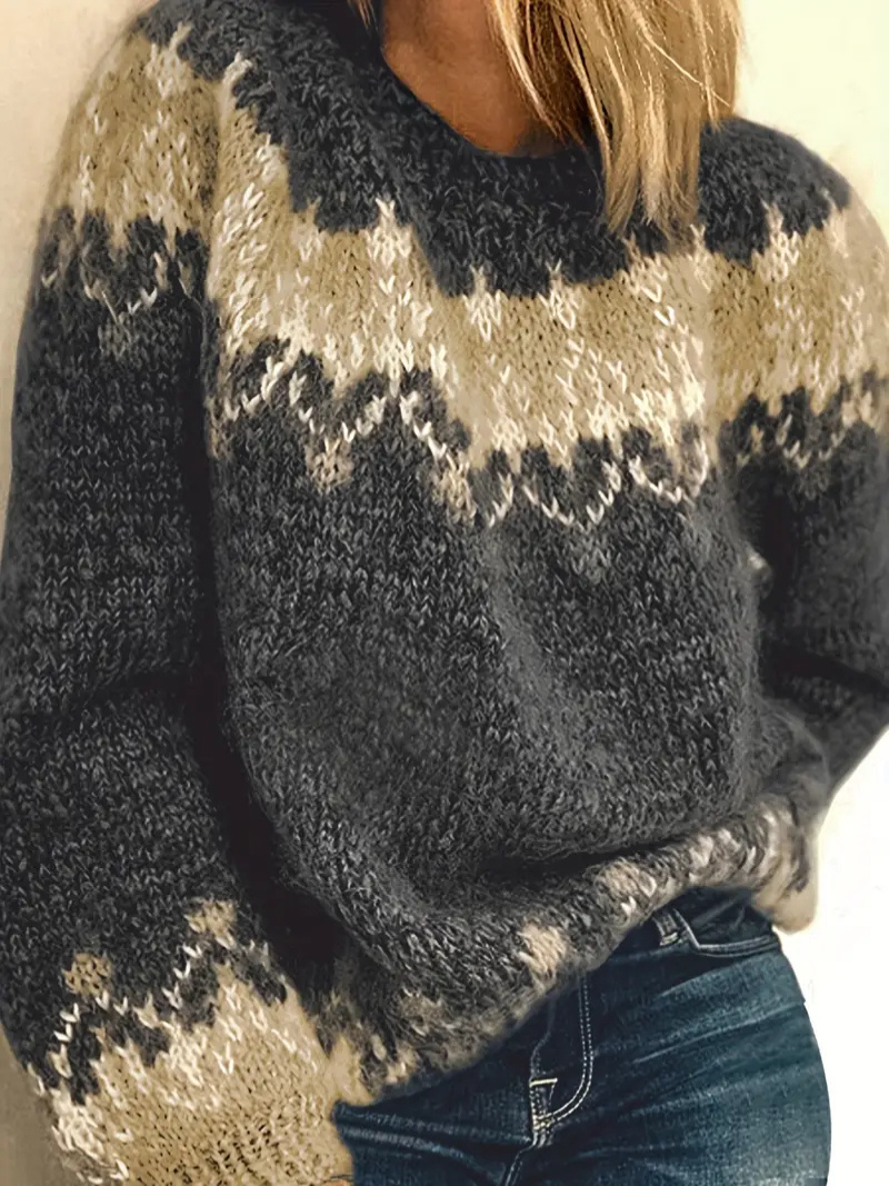 Women's jacquard-print knitted jumper