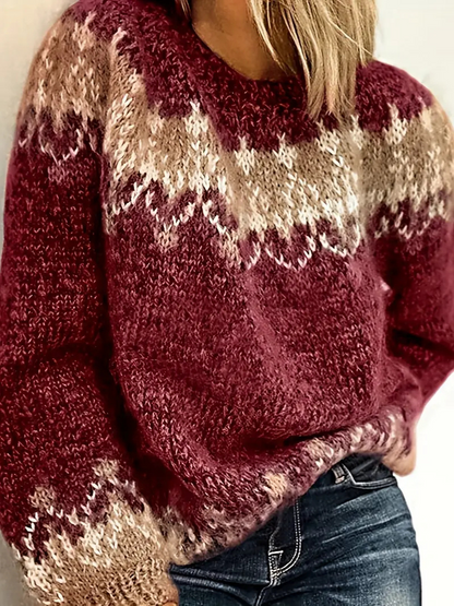 Women's jacquard-print knitted jumper