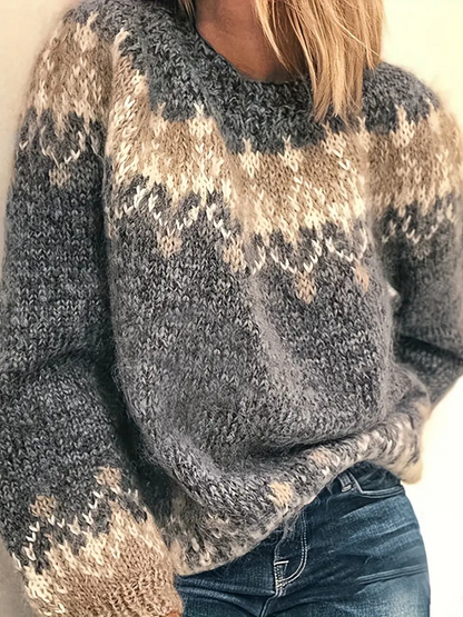 Women's jacquard-print knitted jumper