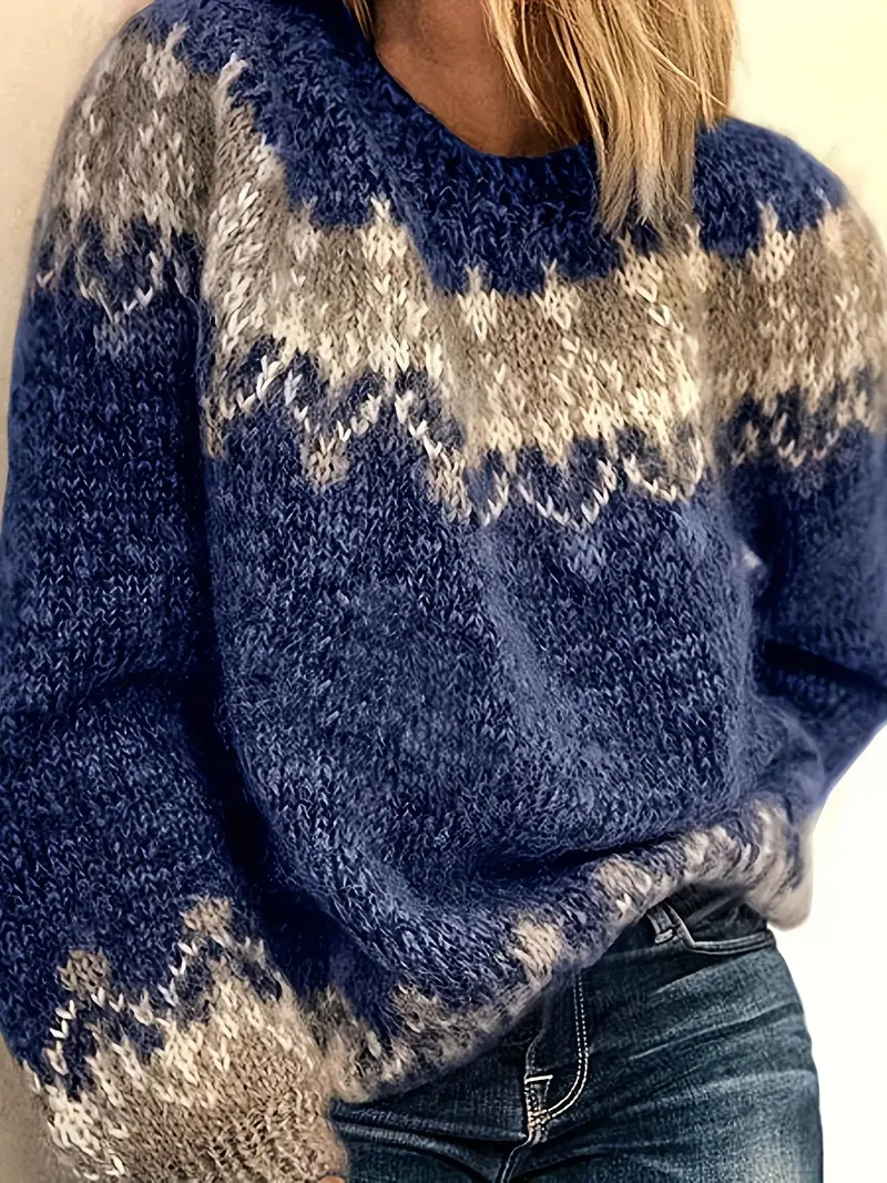 Women's jacquard-print knitted jumper