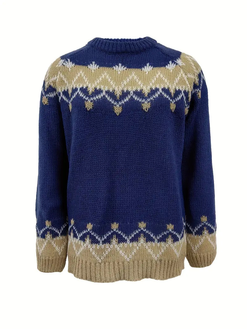 Women's jacquard-print knitted jumper