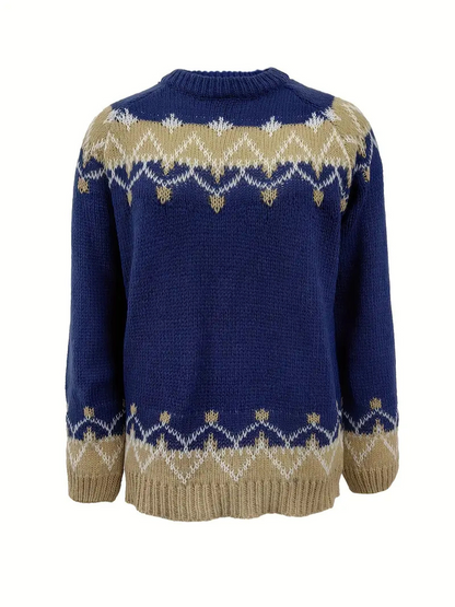 Women's jacquard-print knitted jumper