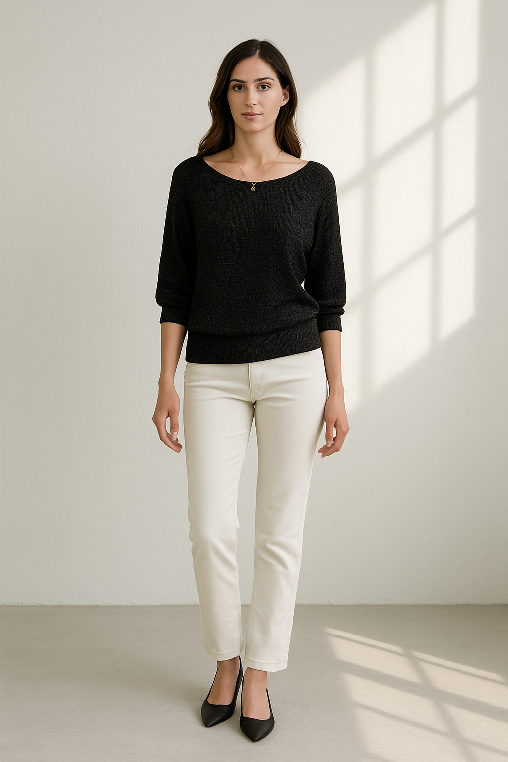 Women's jumper Loose fit 3/4 sleeves Soft Knit