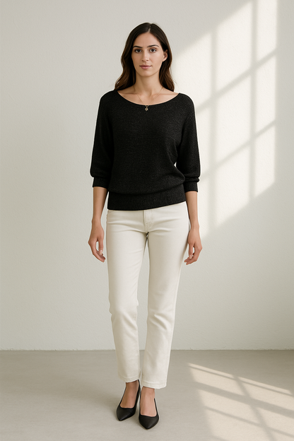 Women's jumper Loose fit 3/4 sleeves Soft Knit