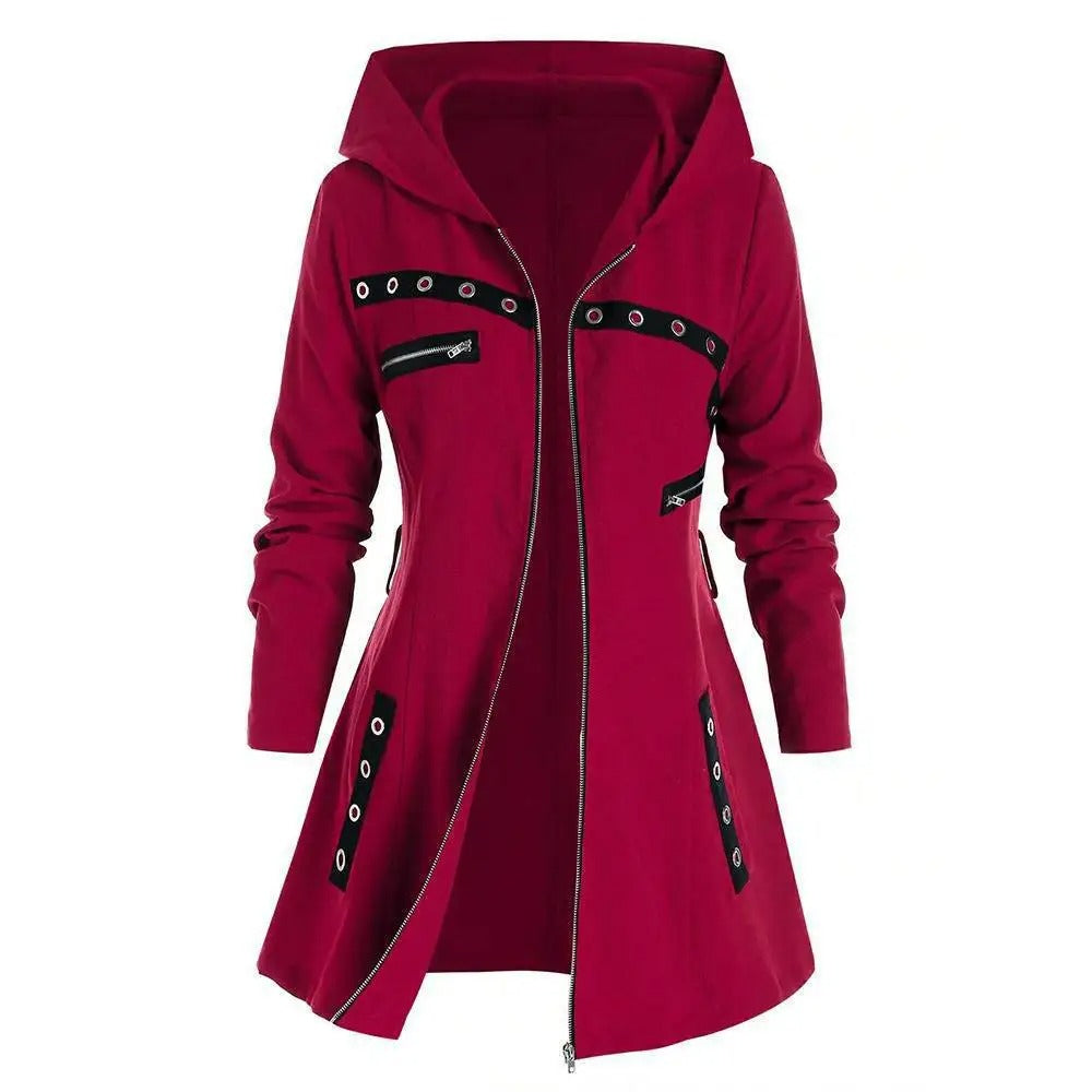 Women's long hooded hoodies