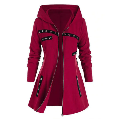 Women's long hooded hoodies