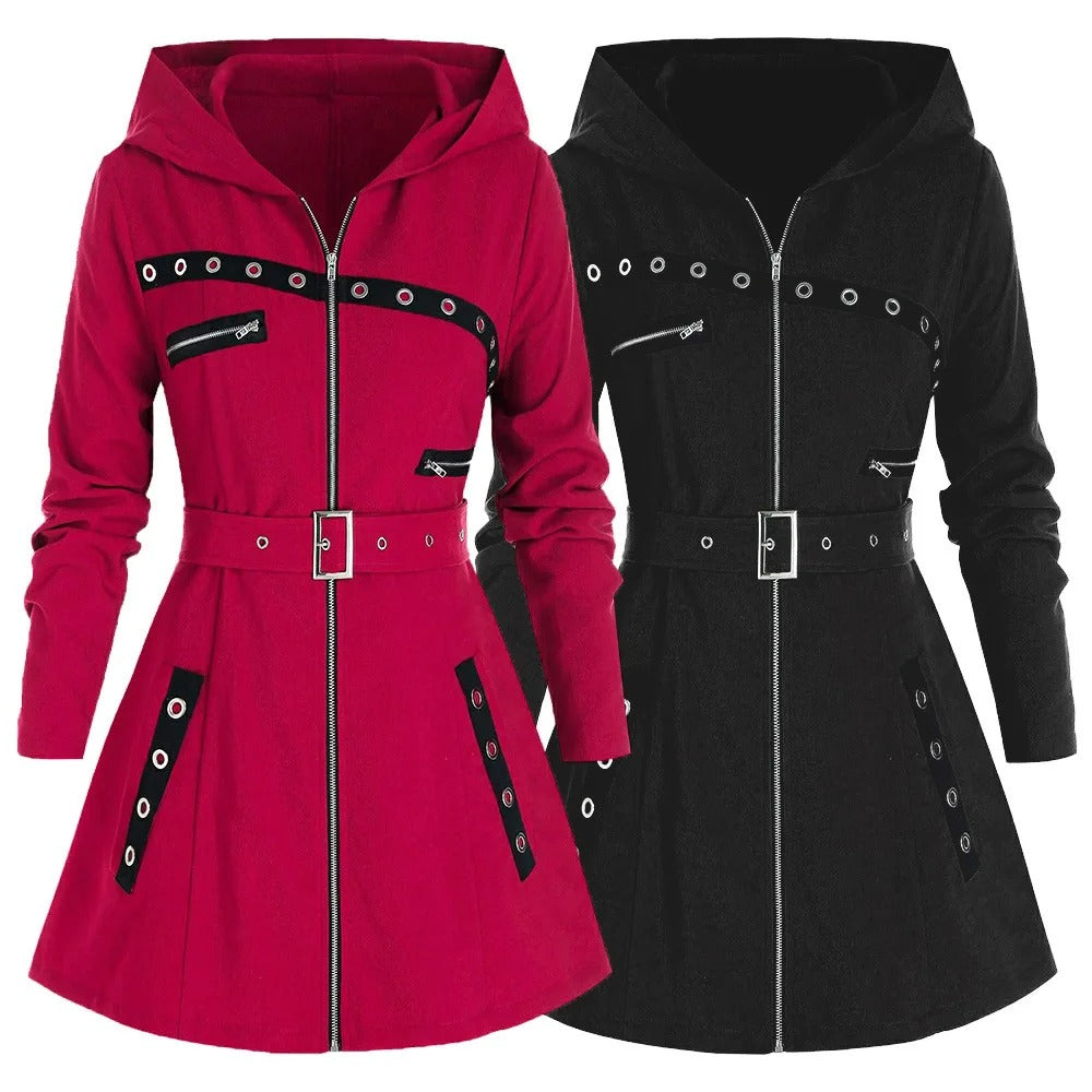 Women's long hooded hoodies